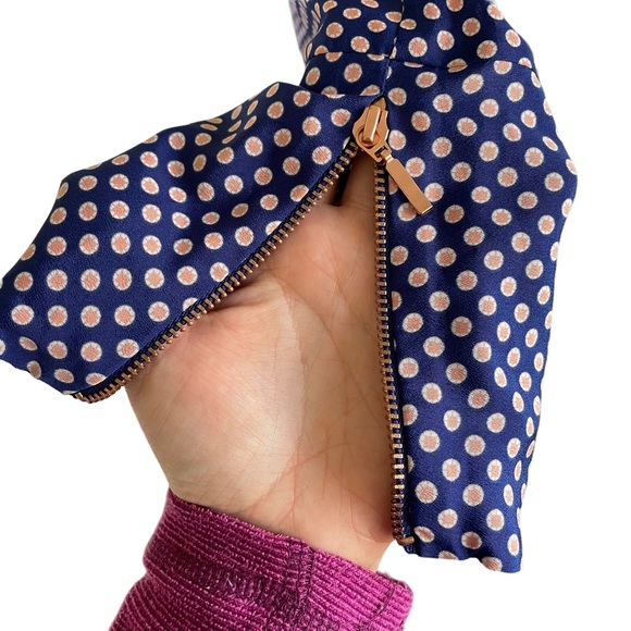 COUNTRY ROAD Sz10 blue, red and white 3/4 sleeve dress with zipper details 🥇 - Picture 8 of 10